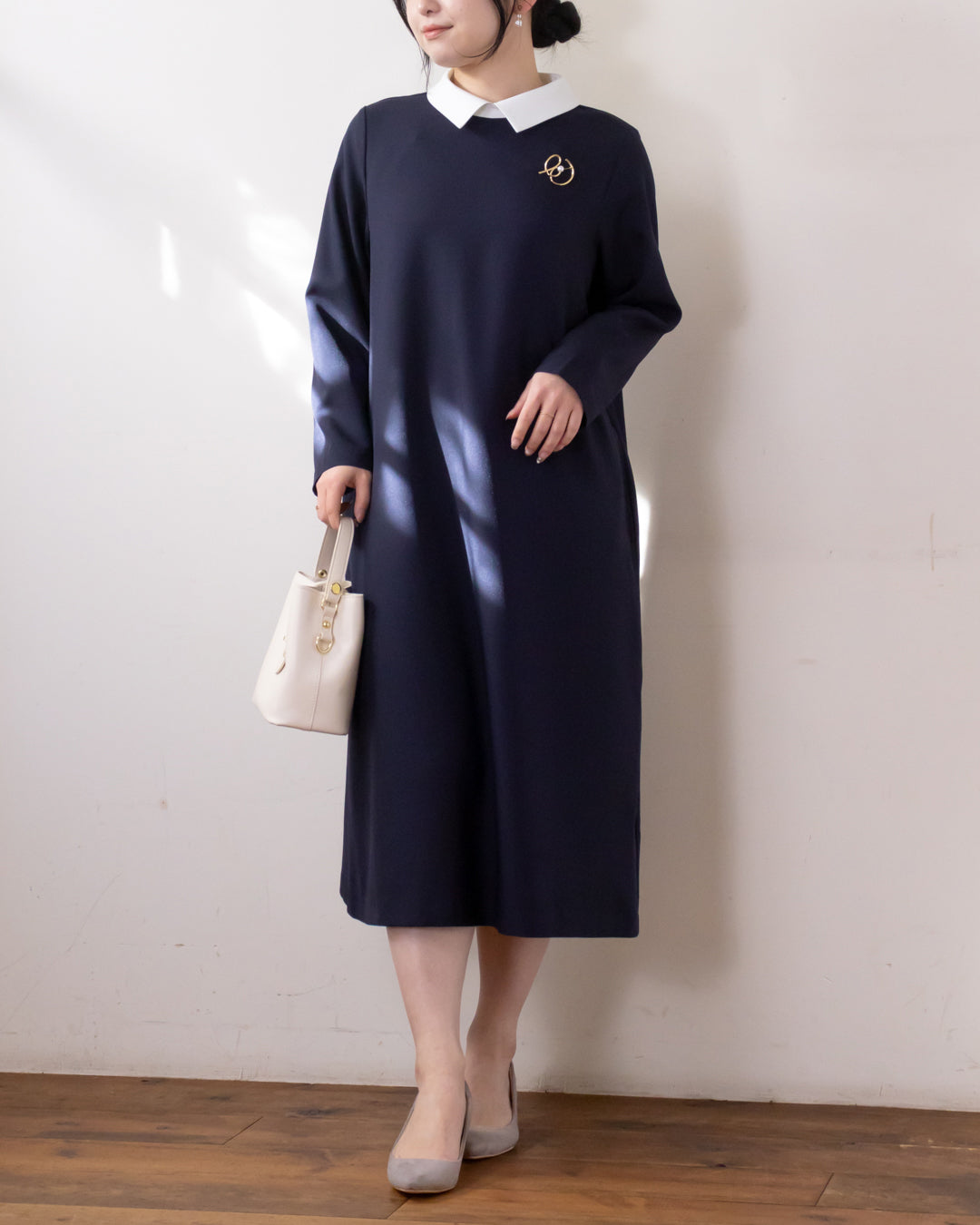 リノン衿付ワンピース – 3/4 スリークォーター オンラインストア