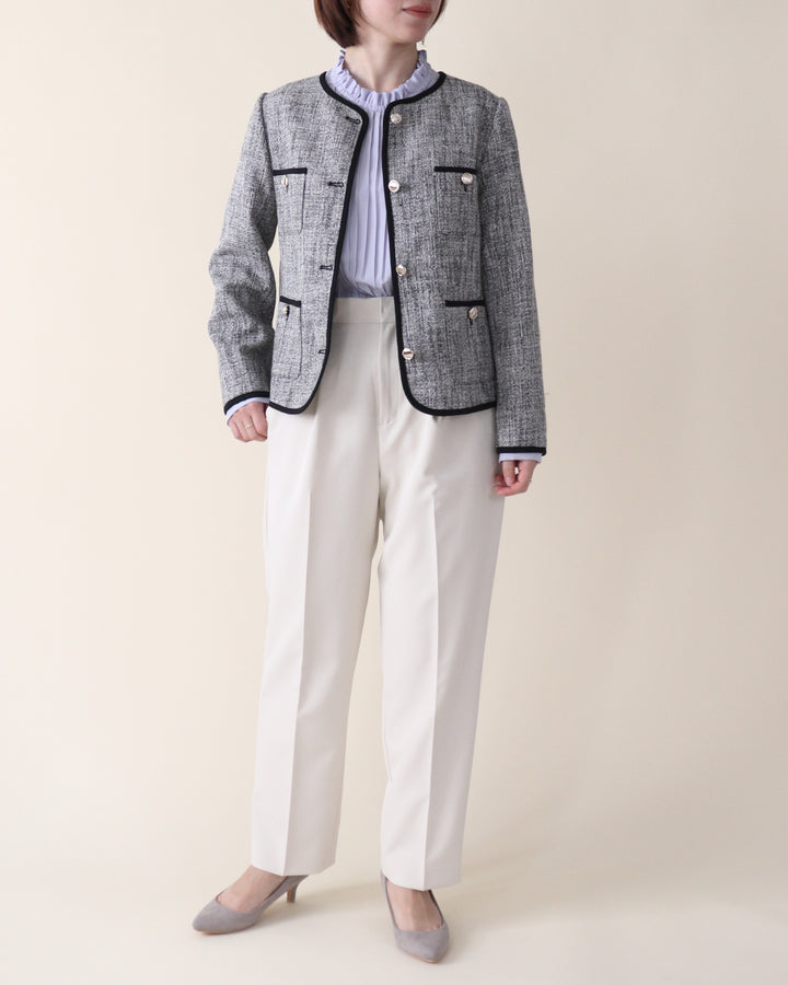 マリークヮントツイードパイピング ジャケット マリークヮントツイードパイピング ジャケット MARY QUANT