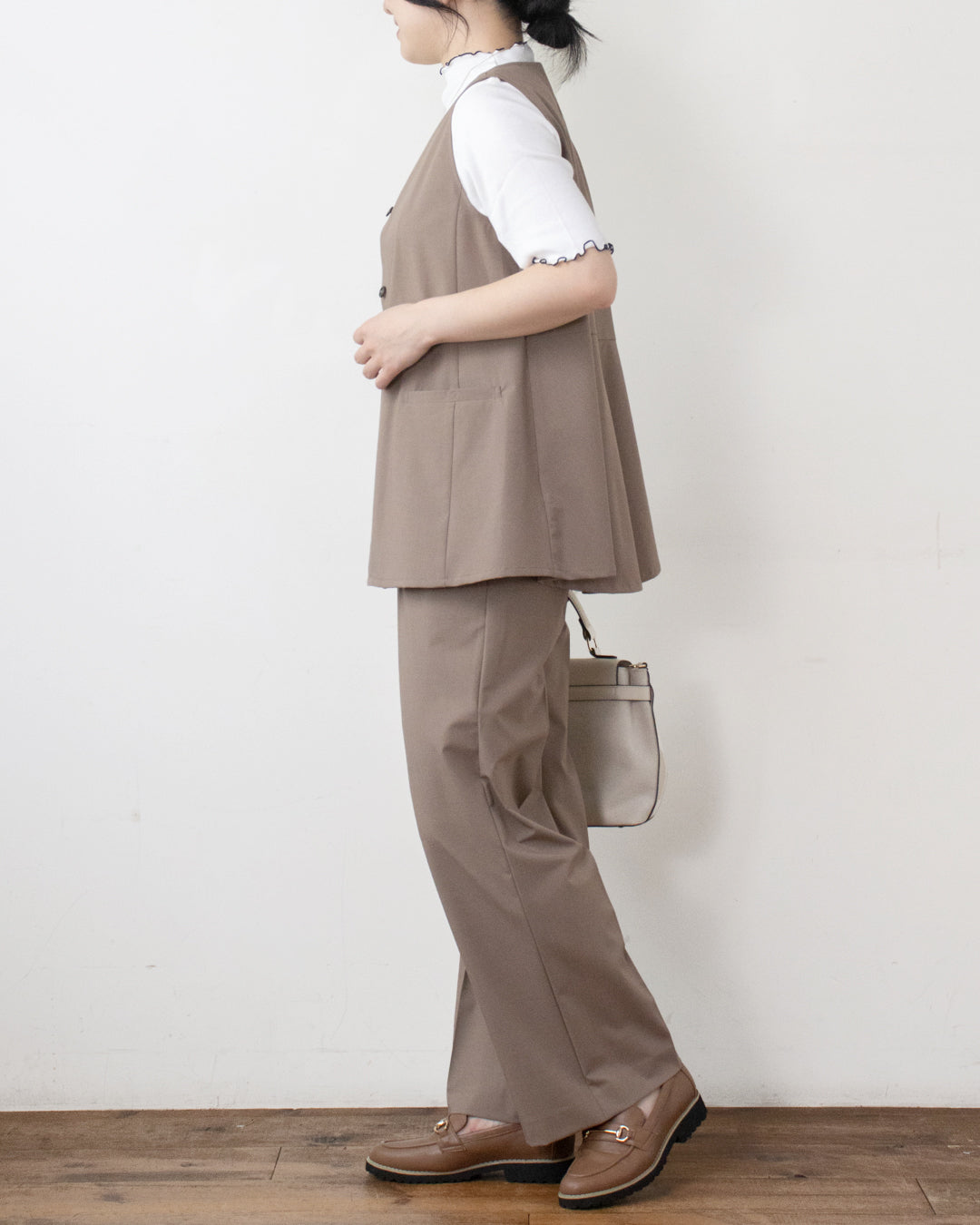 T/Rトロセンタープレスストレートパンツ