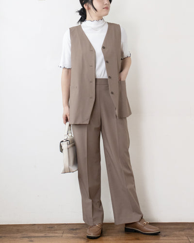 T/Rトロセンタープレスストレートパンツ