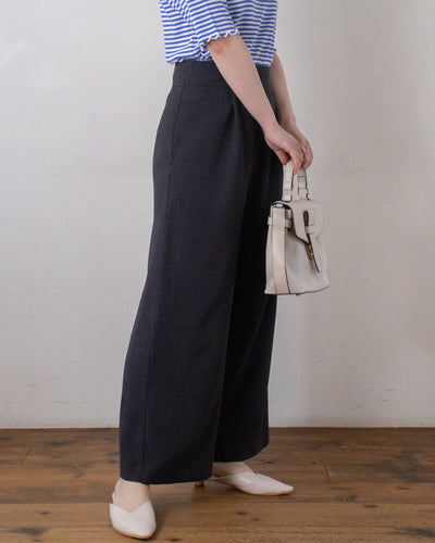 麻調サスペンダー付きパンツ