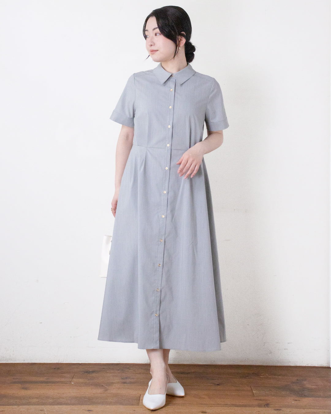 1528 threesistersスリーシスターズ　ロングワンピース 半袖水色 1528 threesistersスリーシスターズ ロングワンピース 半袖水色