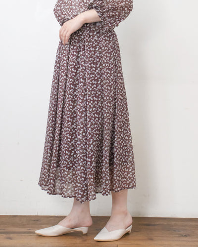 ヴィンテージ花柄楊柳スカート
