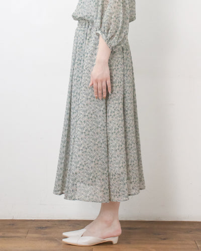 ヴィンテージ花柄楊柳スカート