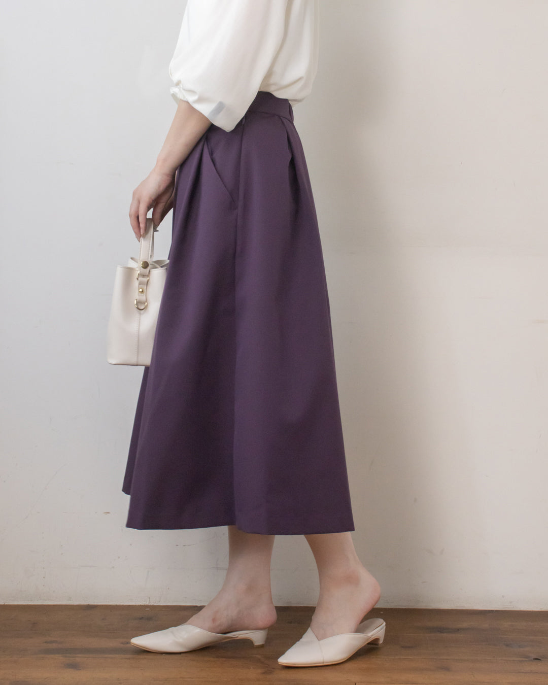 ReLondonタックスカート 45Rイングランドフラノのタックスカート: WOMEN｜45R