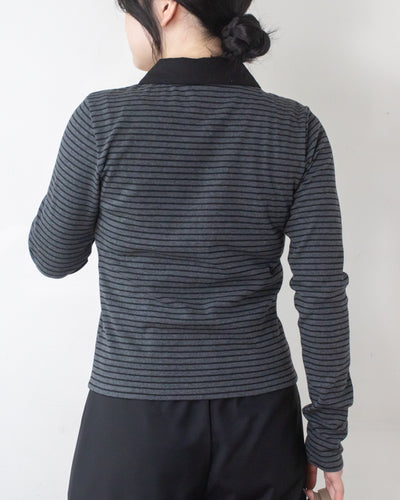 【WEB限定】ボーダーポロニットカーデ