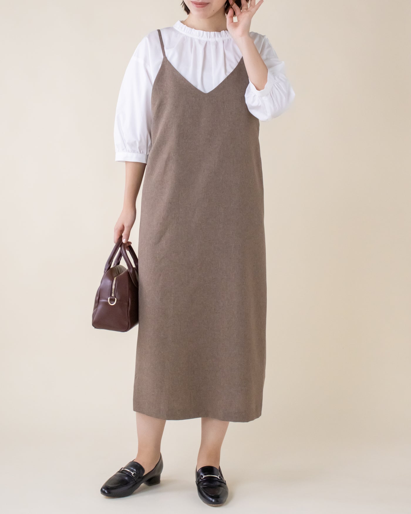 BROWN 身長159cm SIZE:FREE