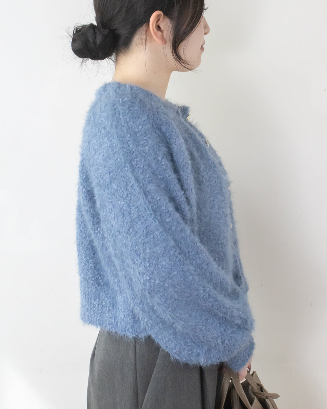 リボンヤーンシャギーカーディガン
