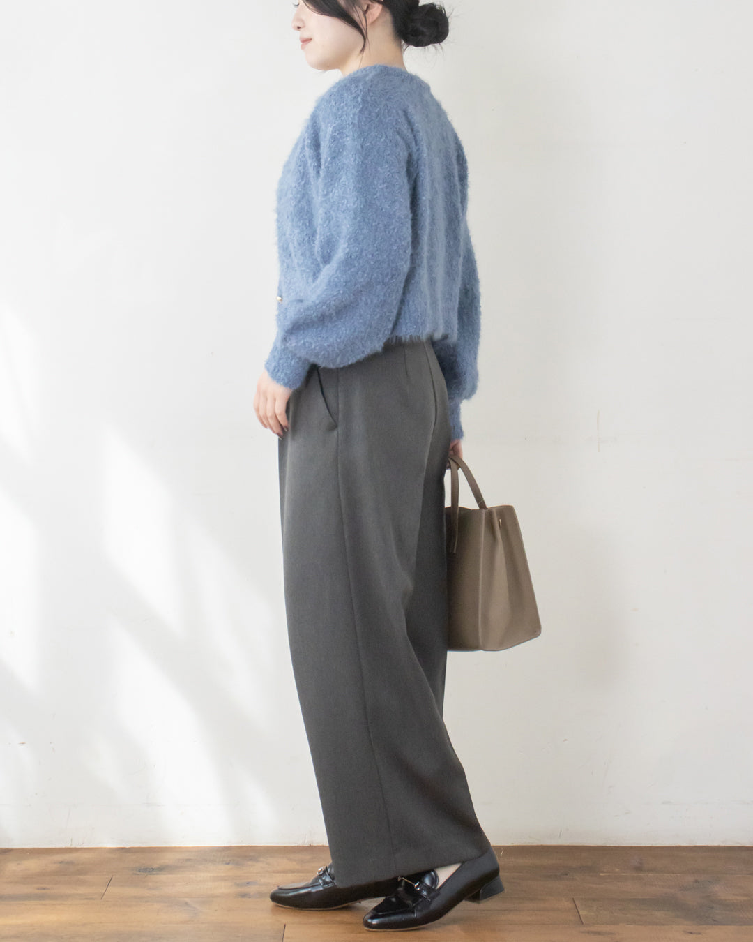 リボンヤーンシャギーカーディガン