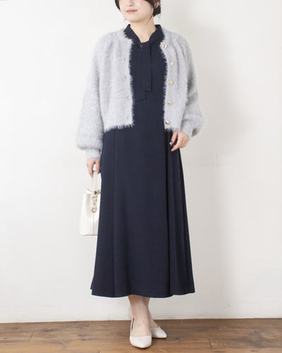 リボンヤーンシャギーカーディガン