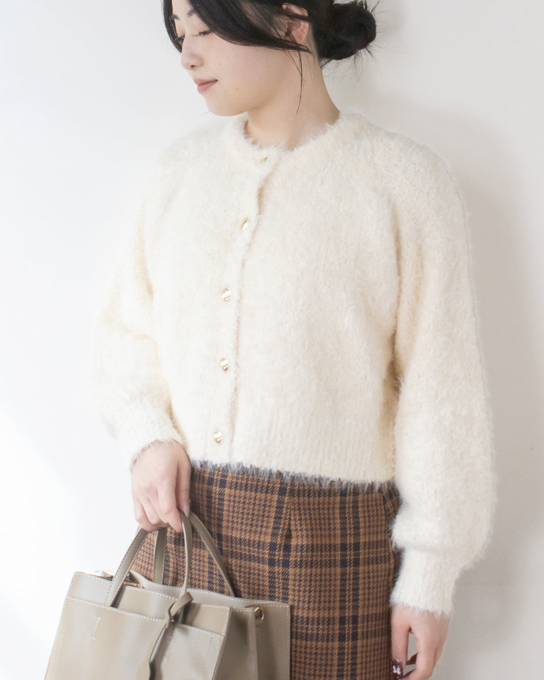 リボンヤーンシャギーカーディガン