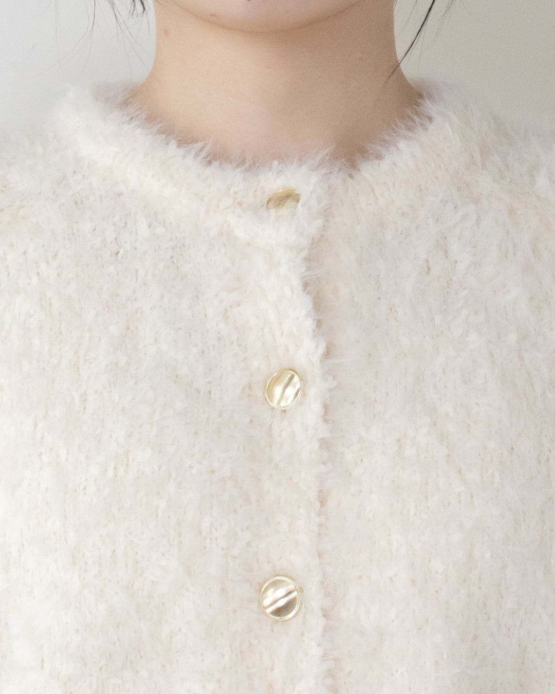 リボンヤーンシャギーカーディガン