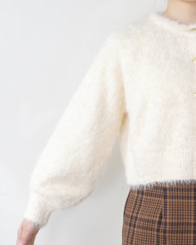 リボンヤーンシャギーカーディガン