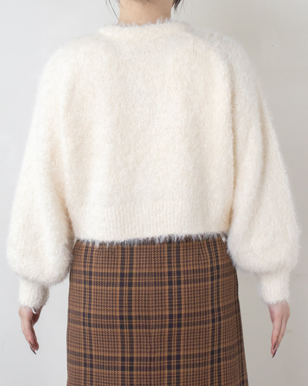 リボンヤーンシャギーカーディガン