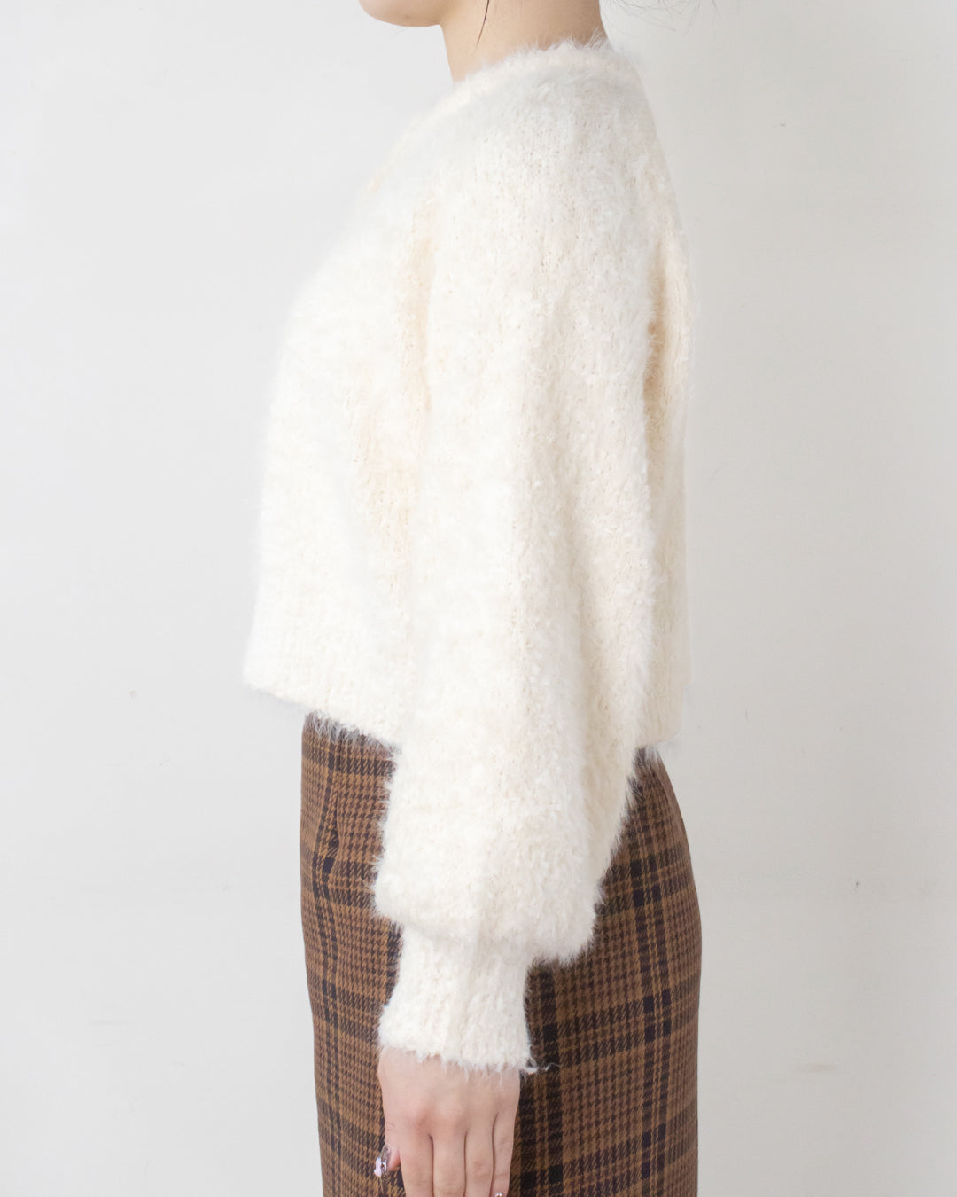 リボンヤーンシャギーカーディガン