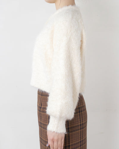 リボンヤーンシャギーカーディガン