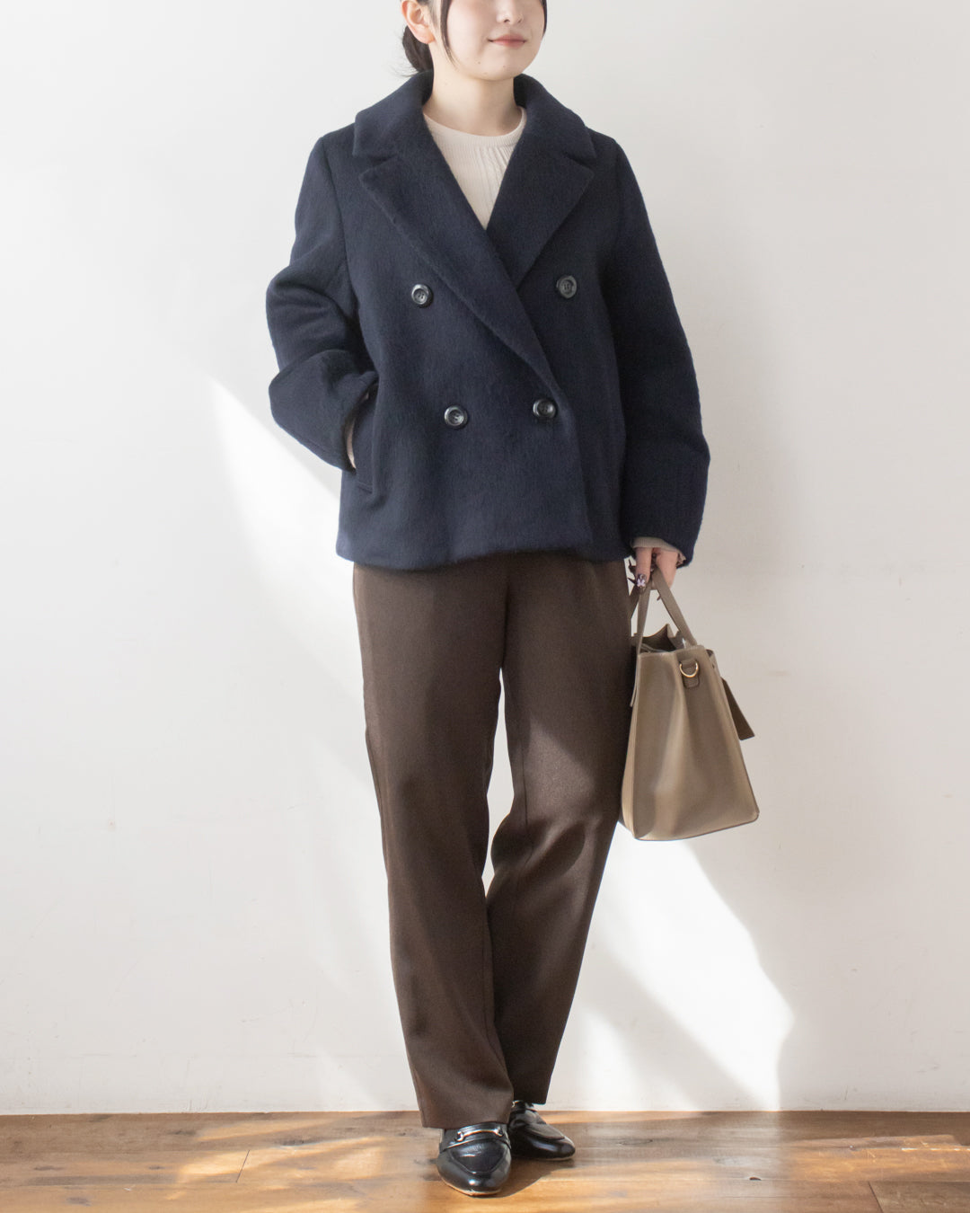 ウールシャギーテーラードショートコート