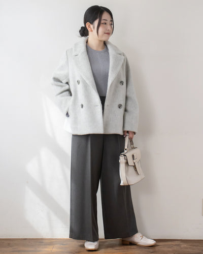 ウールシャギーテーラードショートコート