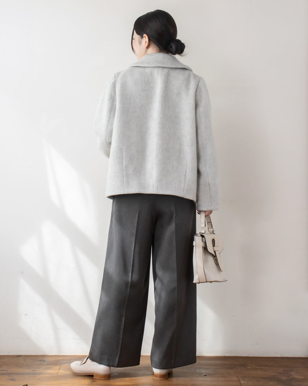 ウールシャギーテーラードショートコート