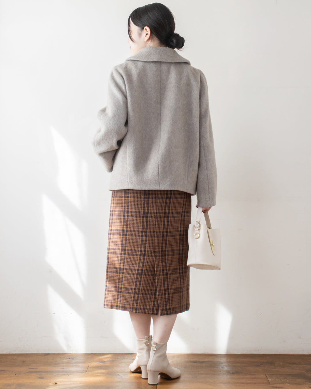 ウールシャギーテーラードショートコート