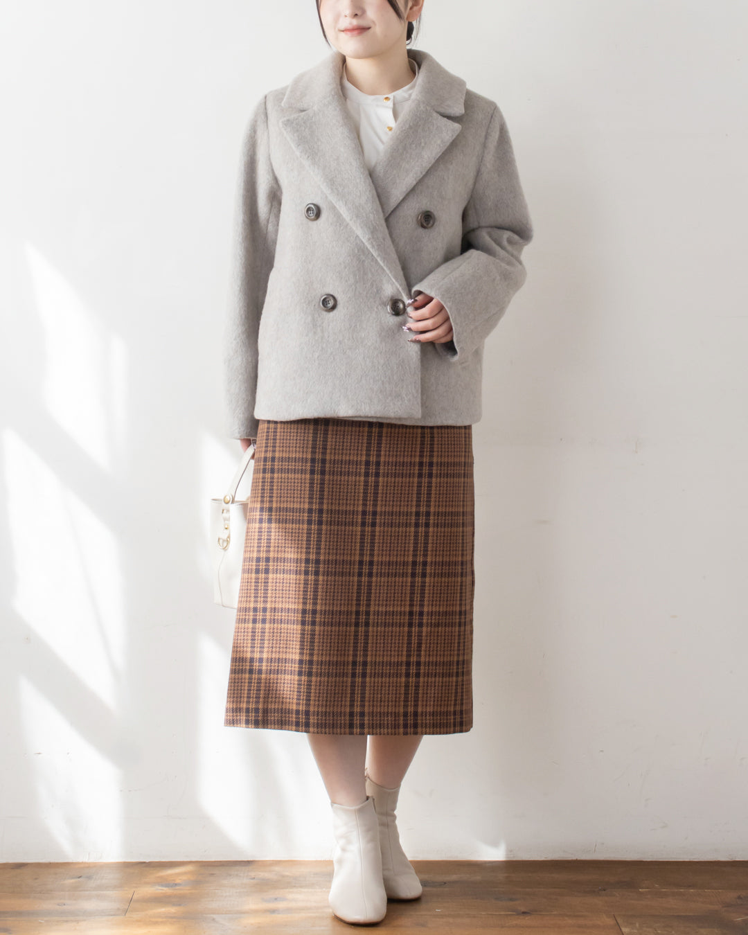 ウールシャギーテーラードショートコート