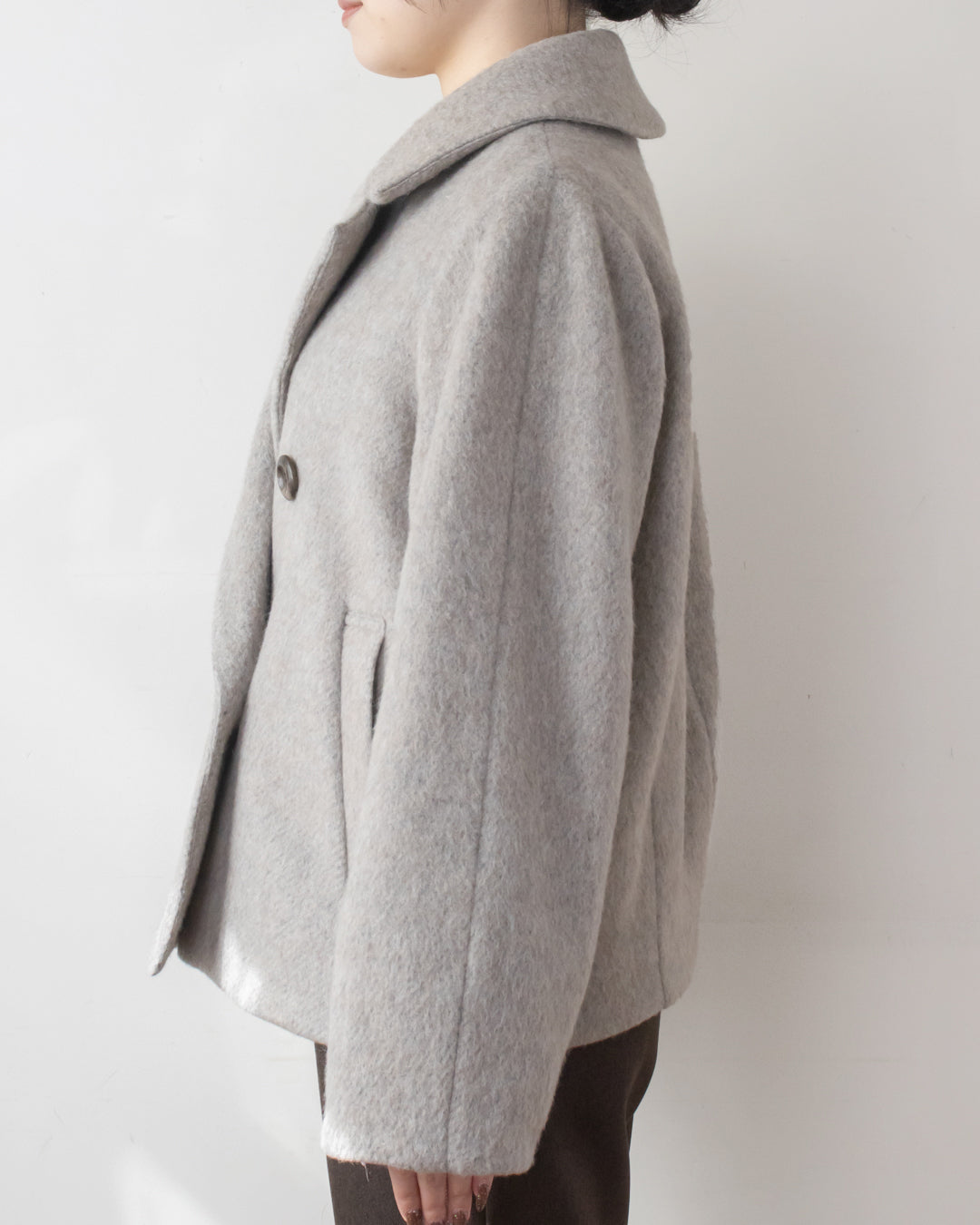 ウールシャギーテーラードショートコート