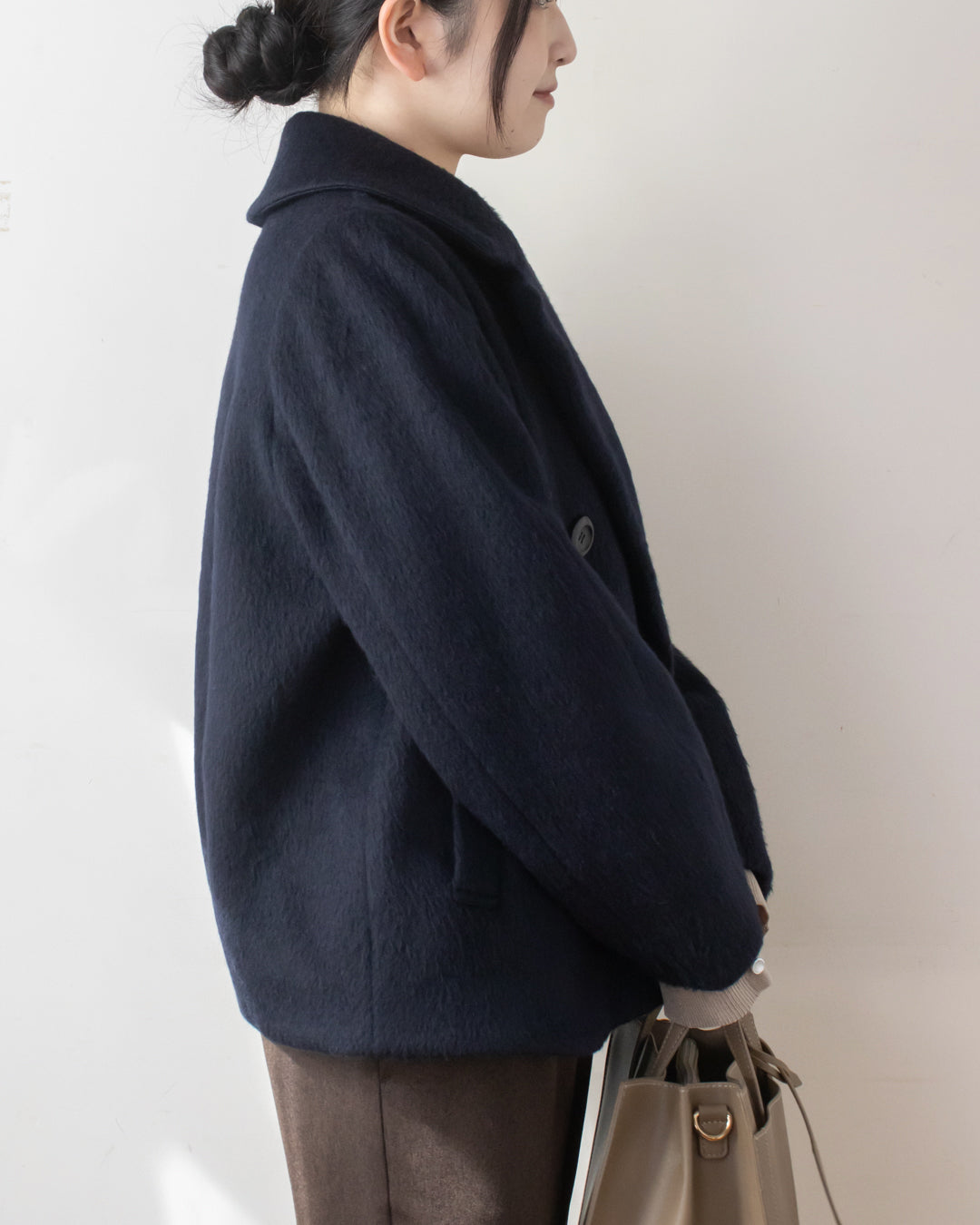 ウールシャギーテーラードショートコート