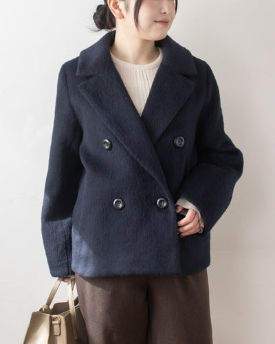 ウールシャギーテーラードショートコート