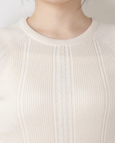 袖フレアラメニット