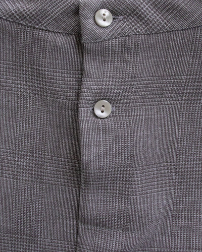 チェックタックペプラムブラウス