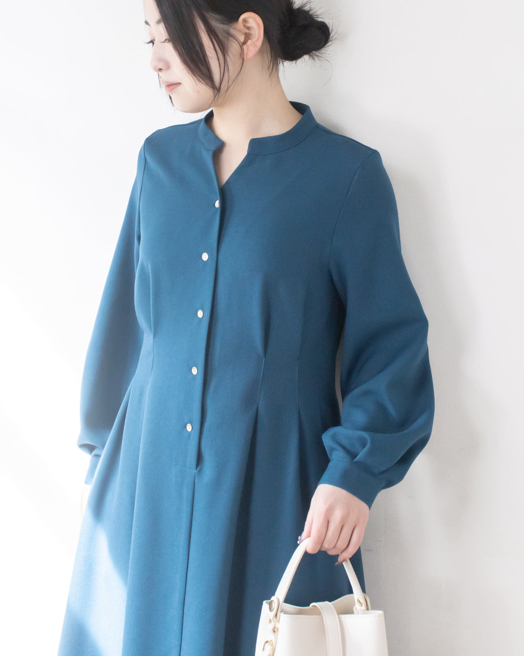 ウエストタックフレアワンピース