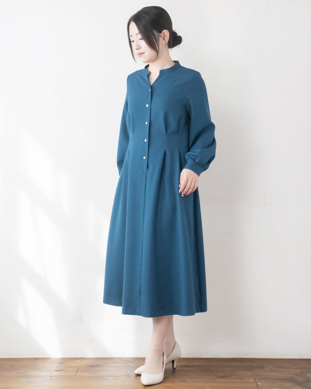 ウエストタックフレアワンピース