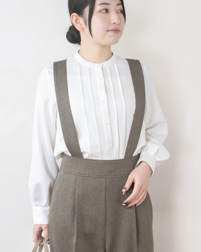 ツイルピンタックブラウス