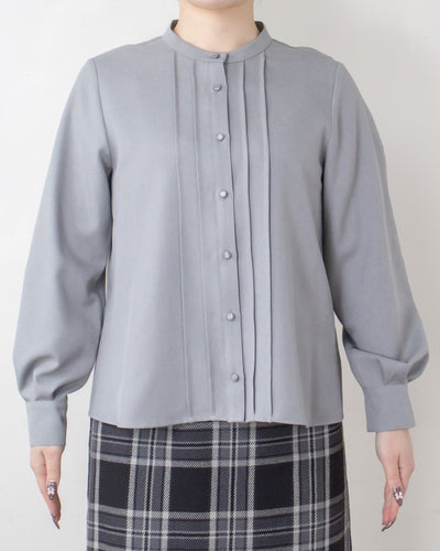 ツイルピンタックブラウス