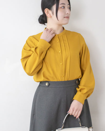 ツイルピンタックブラウス