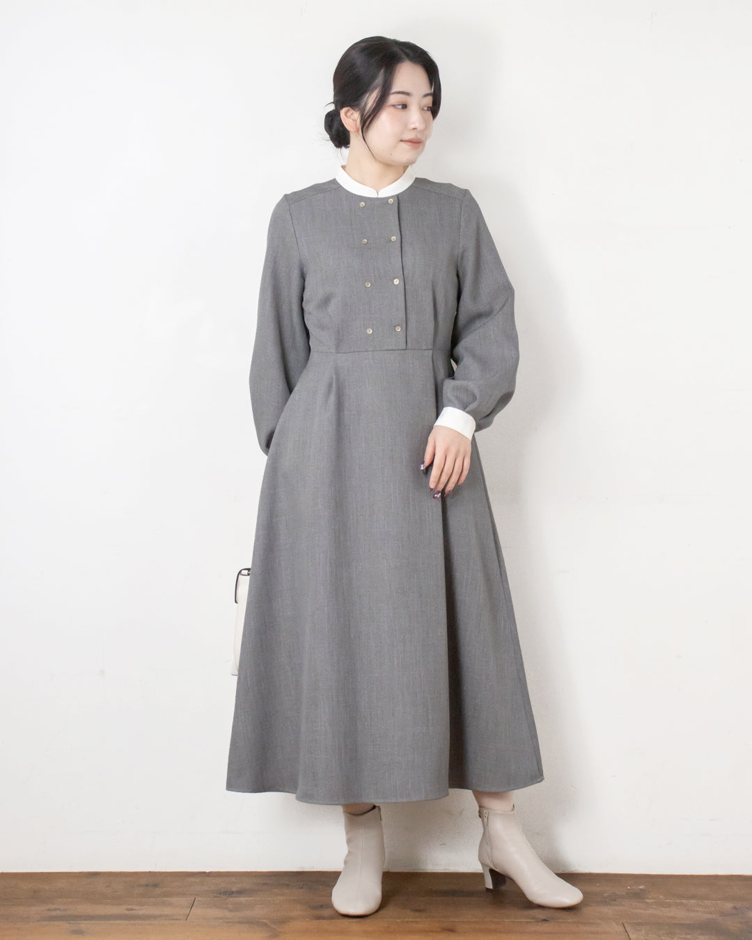 ダブル釦バイカラーワンピース – 3/4 スリークォーター オンラインストア